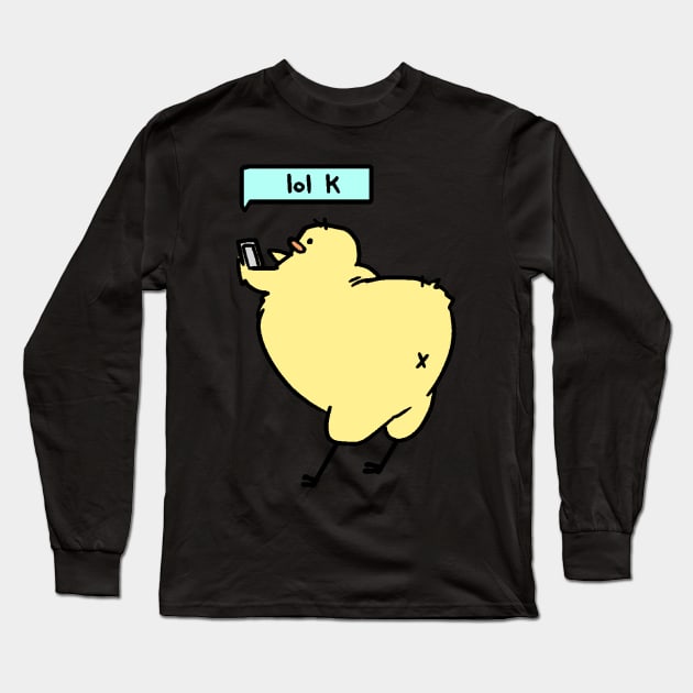 Texting Birdblob Long Sleeve T-Shirt by Sabtastic